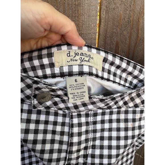 d. jeans New York Black White Gingham Checkered Shorts Women's Size‎ 6 - Picture 3 of 4